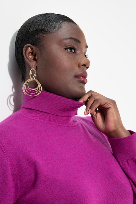 Merinowolle-Rollkragenpullover, Classic Fit,  Langarm