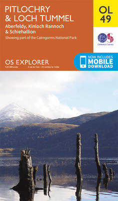 Pitlochry & Loch Tummel, Aberfeldy, Kinloch Rannoch & Schiehallion - OS Explorer Map OL 49 (Sheet map, folded)