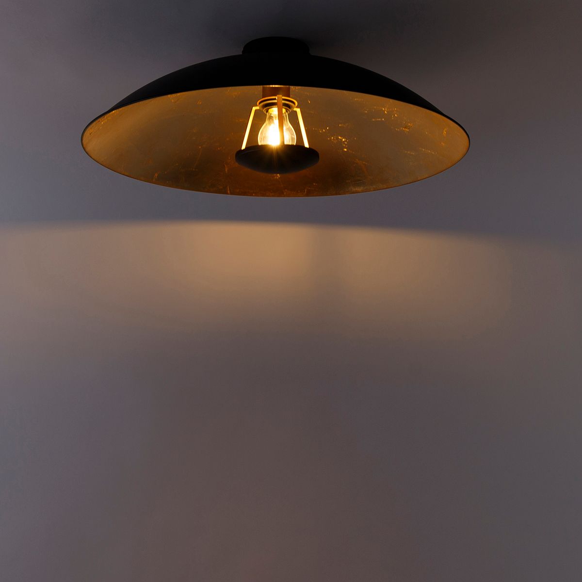 Smart plafondlamp zwart met goud 60 cm incl. Wifi A60 - Emilienne