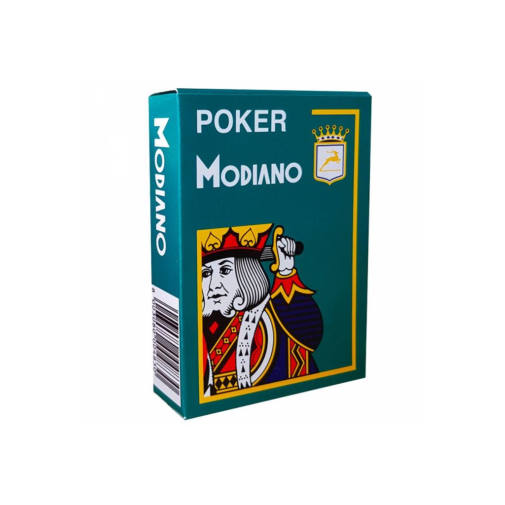 Jeu de 54 cartes Modiano format poker - Vert foncé