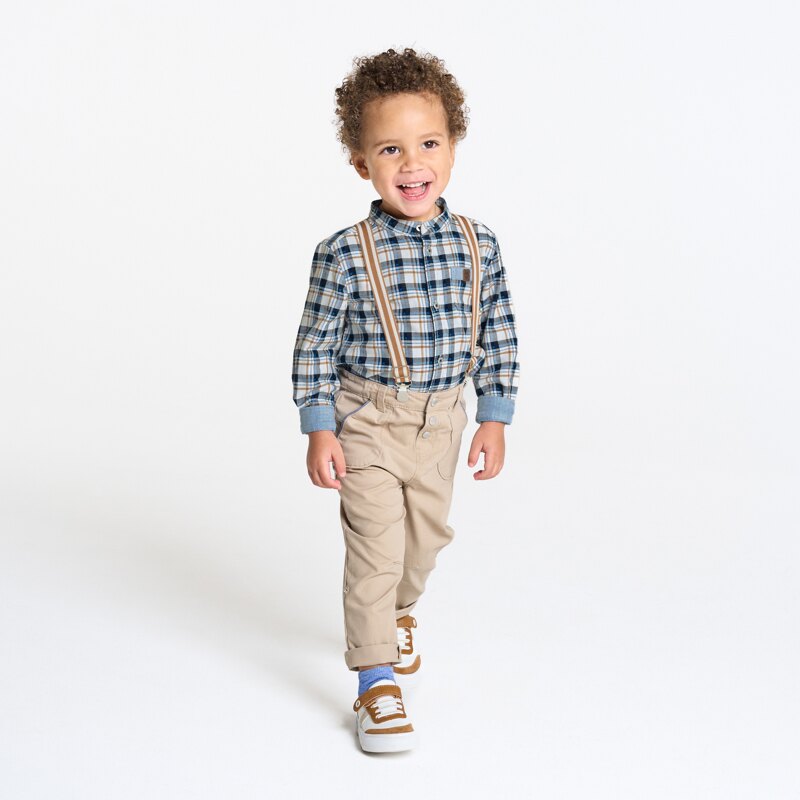 Chemise à carreaux bleu bébé garçon Bleu
