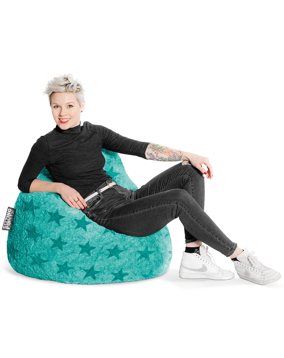 BeanBag FLUFFY STARS XL, 70 x 110 (Farbe: türkis)