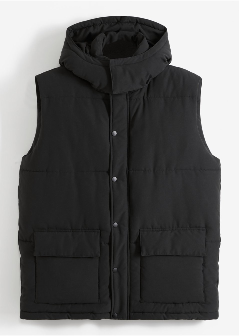Veste sans manches matelassée avec capuche amovible en polyester recyclé