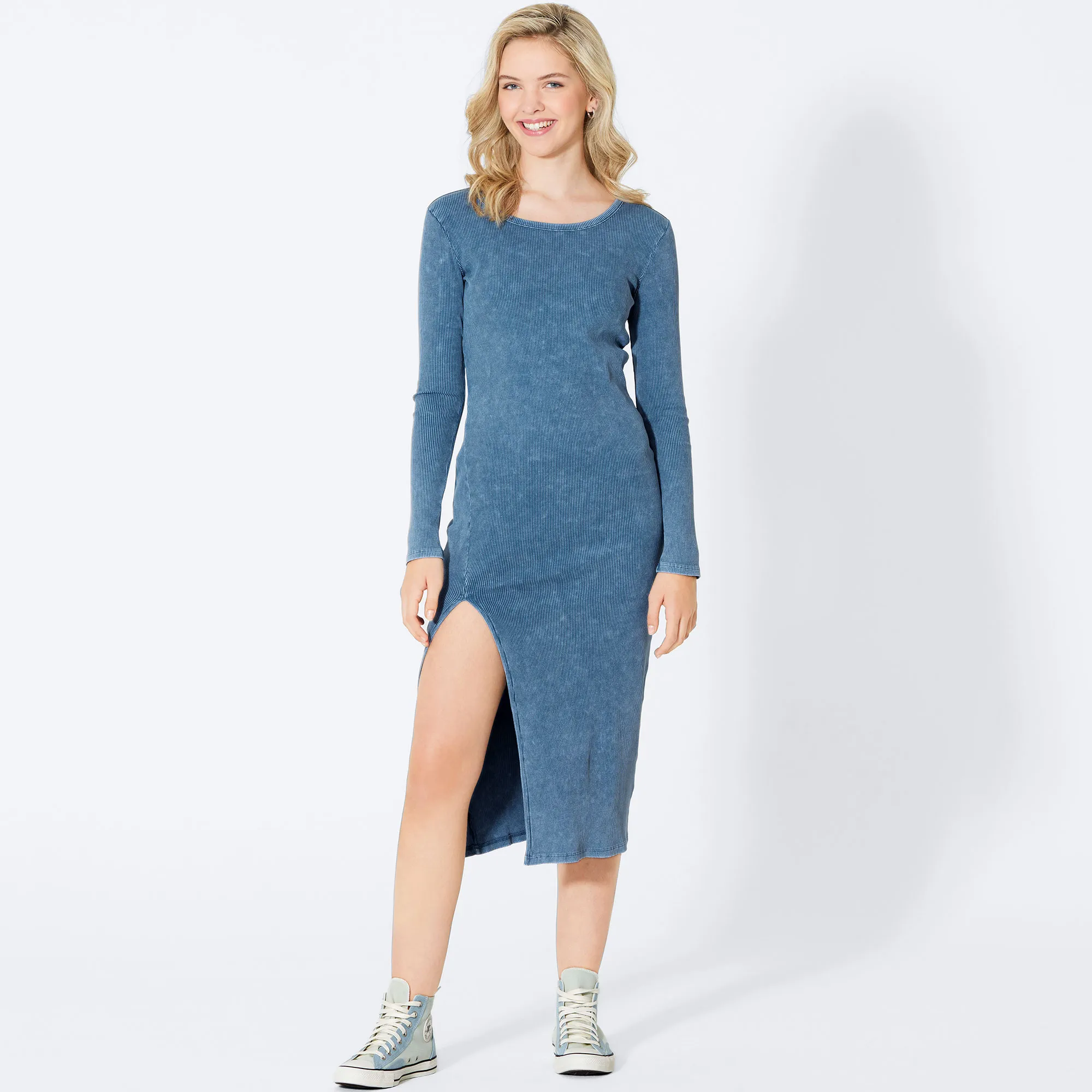 Damen-Kleid mit Wasch-Effekt