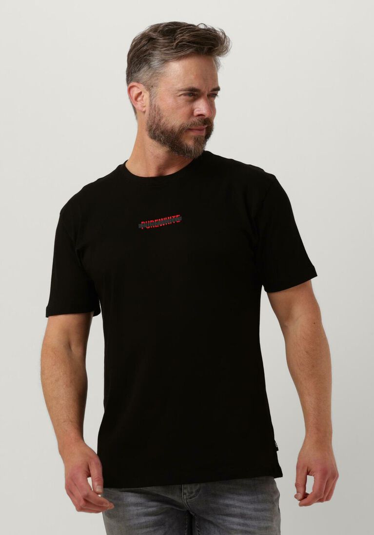 PUREWHITE zwarte purewhite t-shirt t-shirt with small print on chest