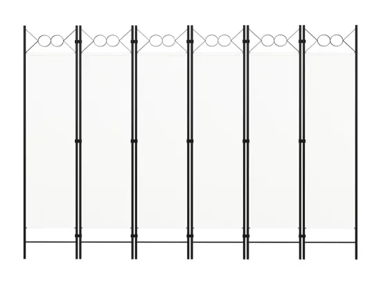 Cloison de séparation 6 panneaux Blanc 240x180 cm