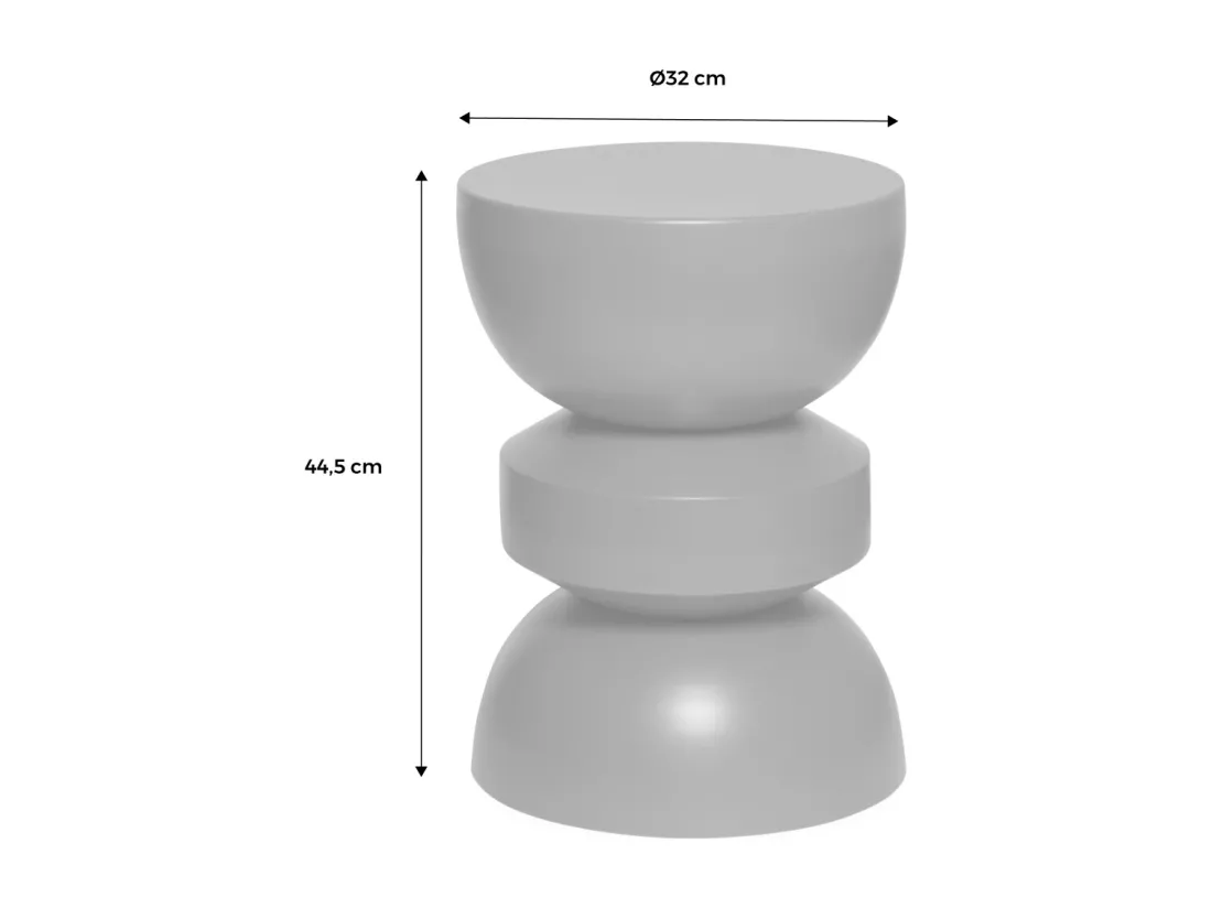 Table d'appoint. bout de canapé. table de chevet en métal. vert kaki. Assa. Ø32 x H 44.5cm