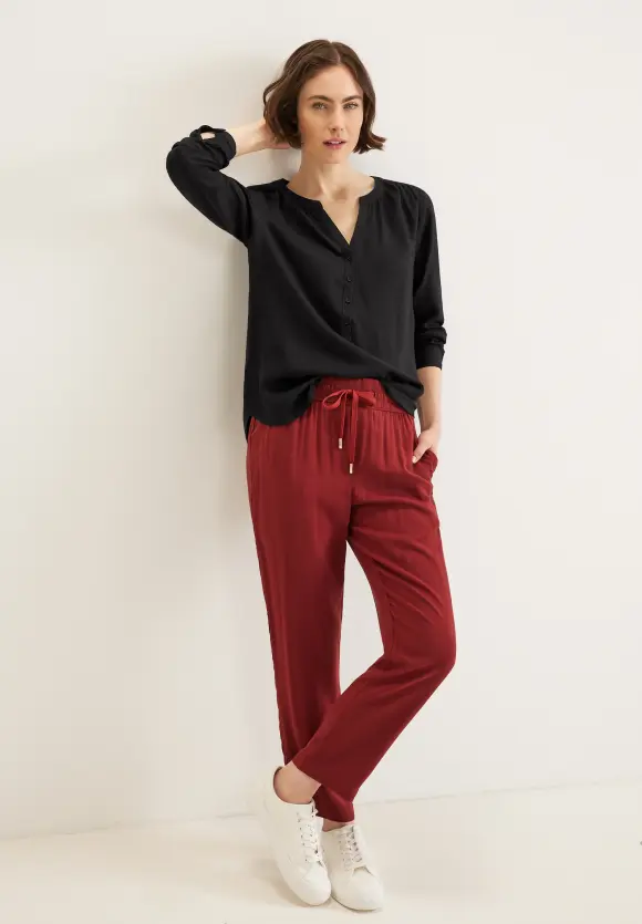 Basic Bluse in Unifarbe - Black