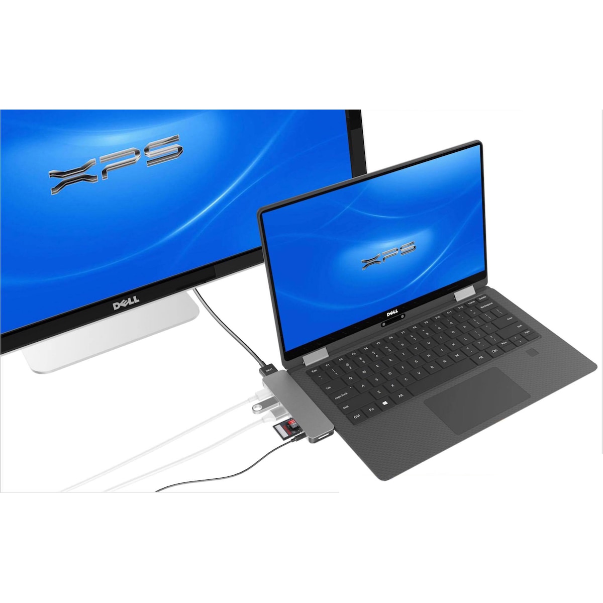 Hyperdrive Solo 7-i-1 multiadapter for MacBook (grå)