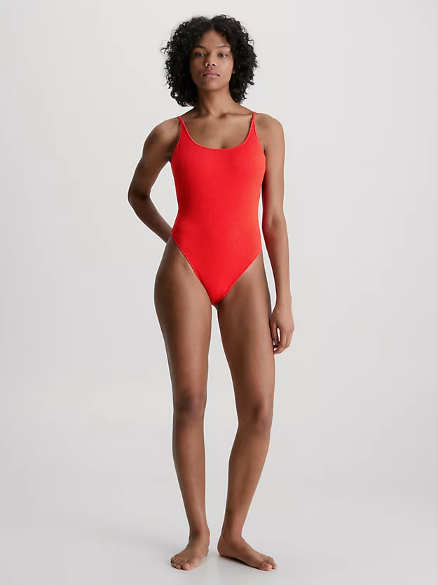Maiô CK Texture com decote halter