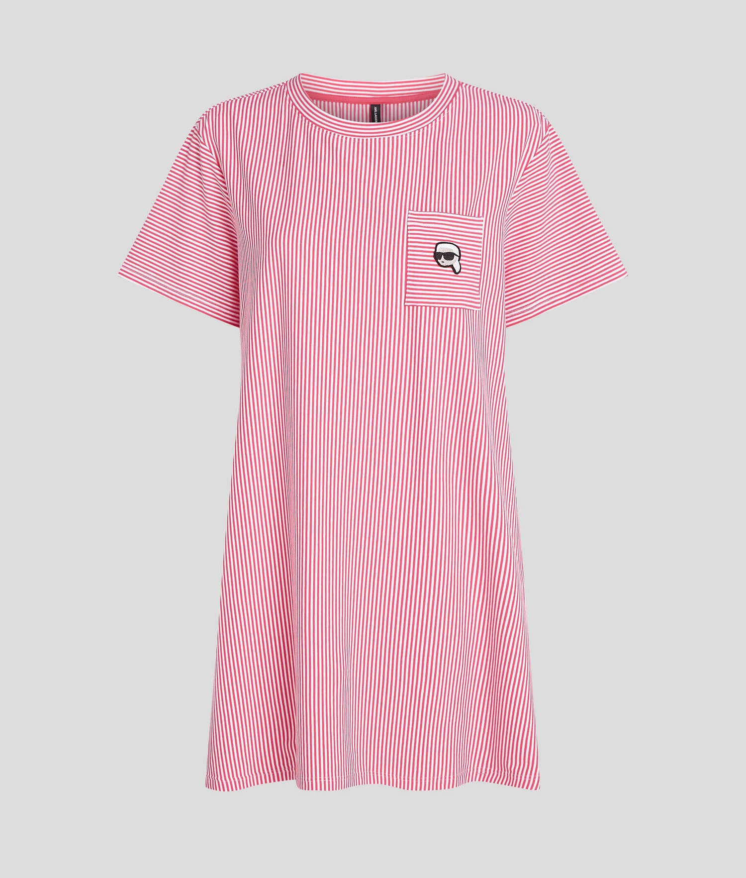 ROBE PYJAMA RAYÉE IKON - Framboise-rayure blanche