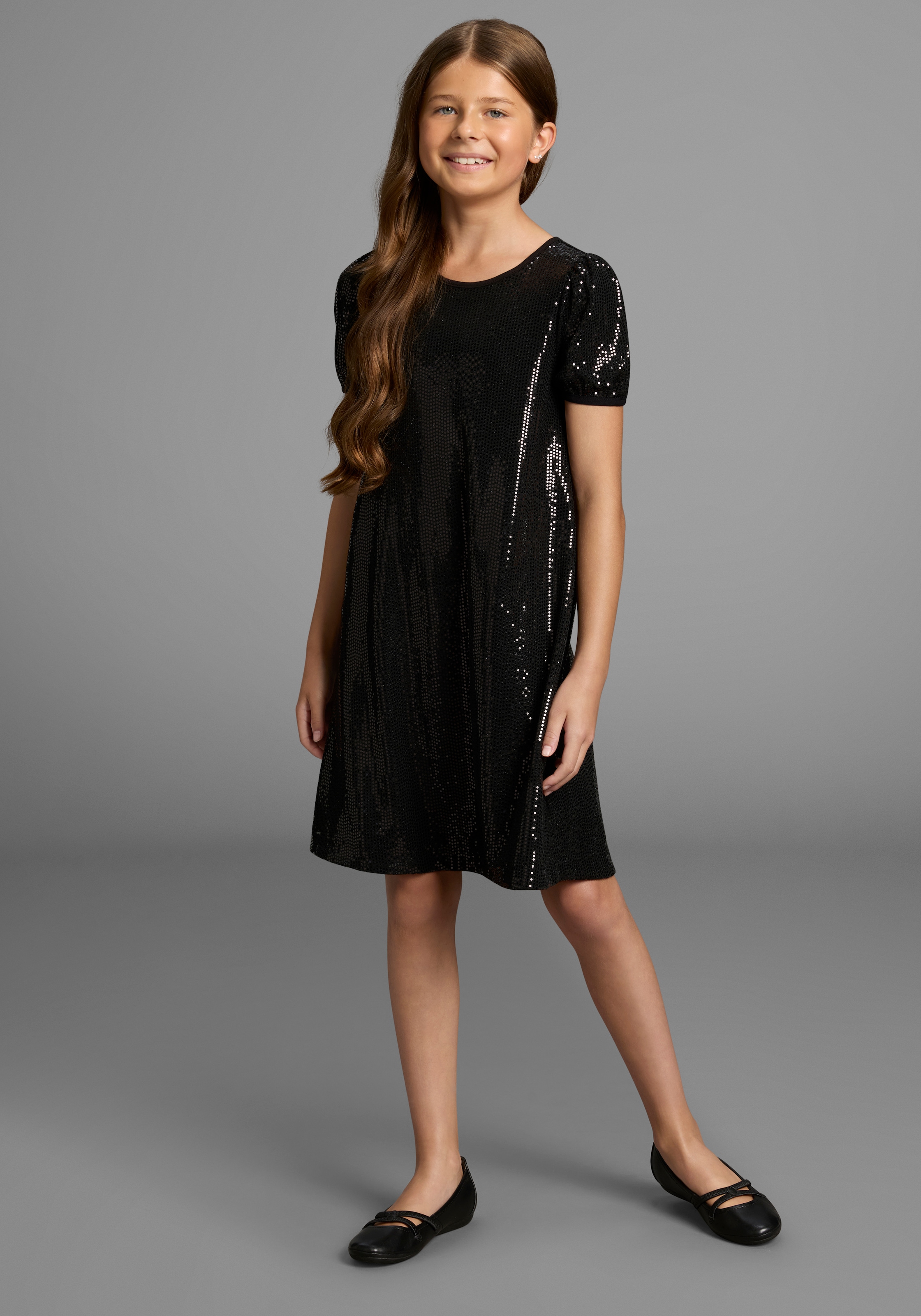 KIDSWORLD Jerseykleid »Shirtkleid in Pailletten-Allover-Design« Shirtkleid in Pailletten-Optik