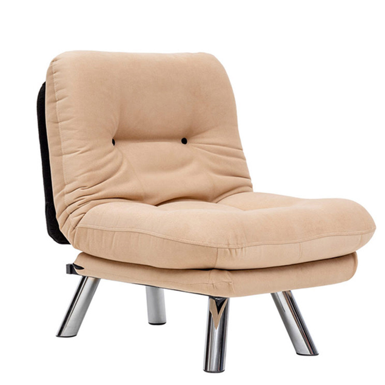 Homitis Fauteuil convertible pouf Misa crème - 120x68x26 cm