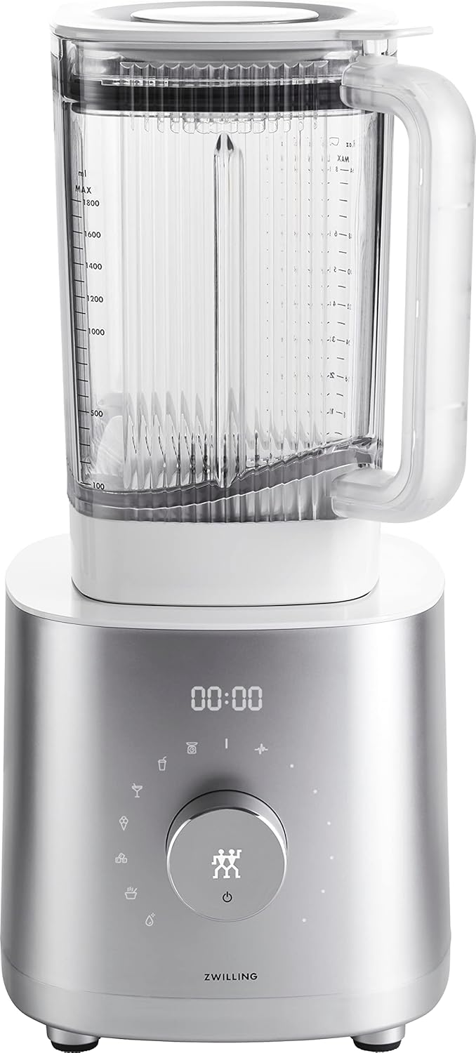 ZWILLING ENFINIGY Hochleistungsstandmixer Pro 1.8 Liter, Mixer mit Edelstahl-Winglet-Klinge & Gleichstrommotor, Silber