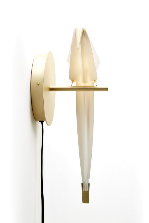 Moooi Perch Light wandlamp LED met stekker large messing/wit