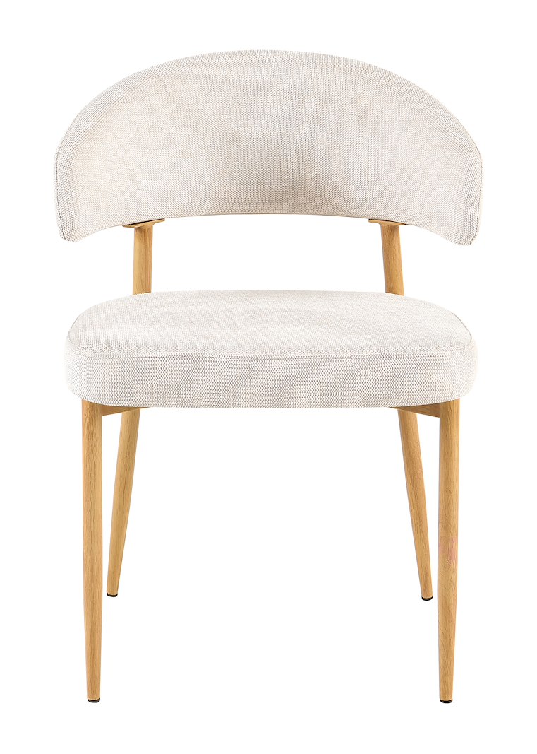 Camaro spisestol Tekstil Brego lys beige 22, Eikefargede stålben