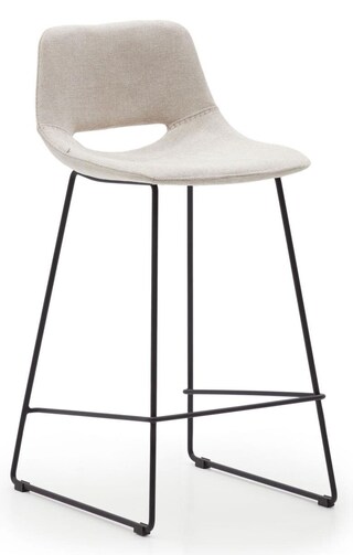 Kave Home Barstuhl ZIGGY 2er Set beige/ schwarz