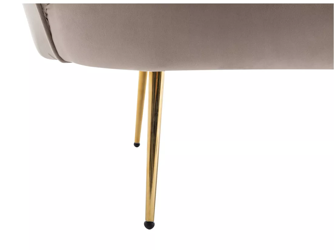 Canapé 2 places et fauteuil coquillage en velours taupe DANDELION de Pascal Morabito