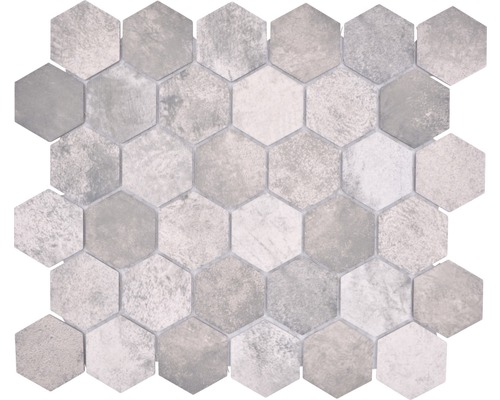 Keramisch mozaïek HX Curio ZDG Hexagon 32,5x28,1 cm Grijs