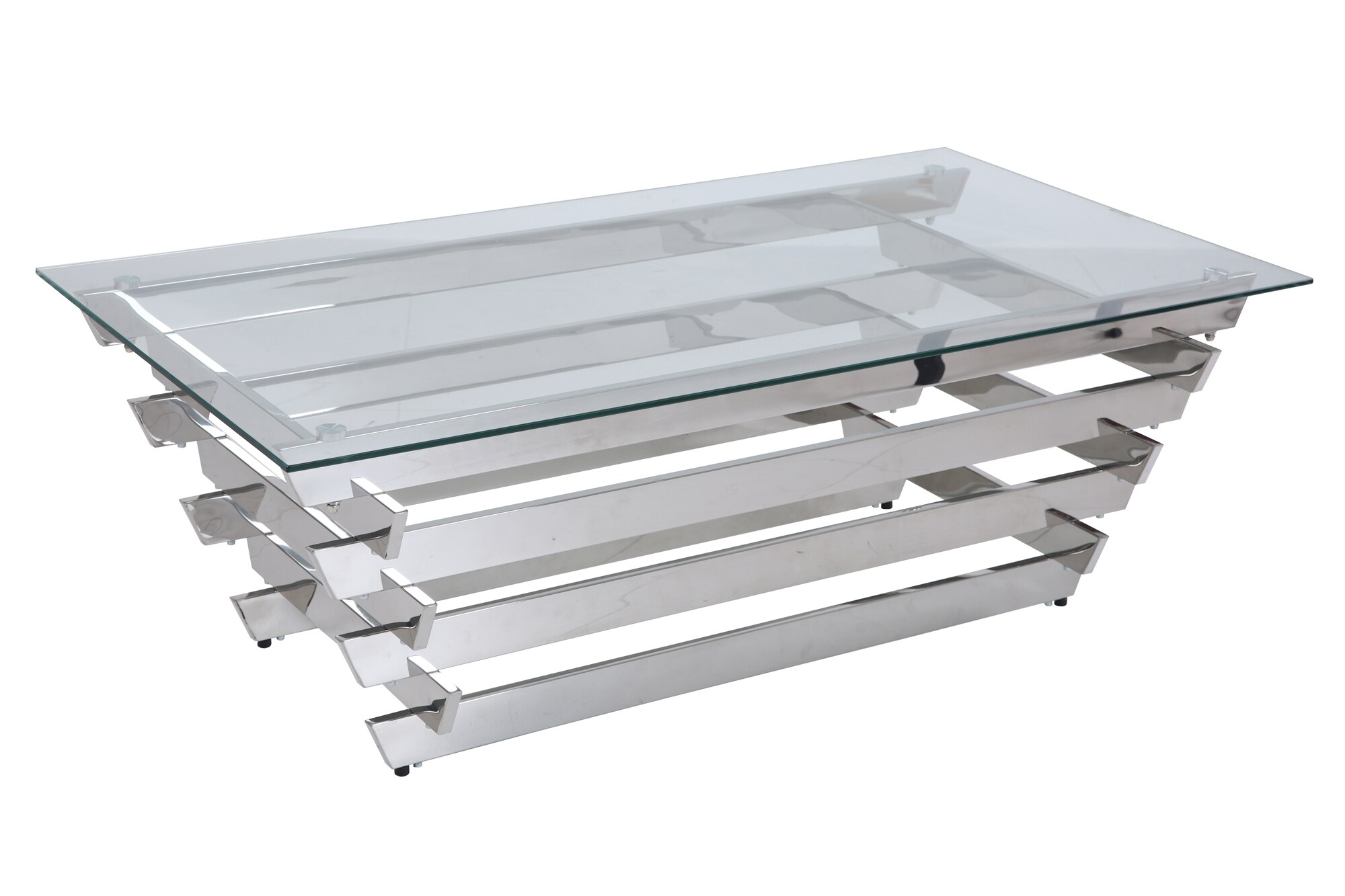 Couchtisch 130x70cm silber Sofatisch Glas Tisch Beistelltisch Wohnzimmertisch