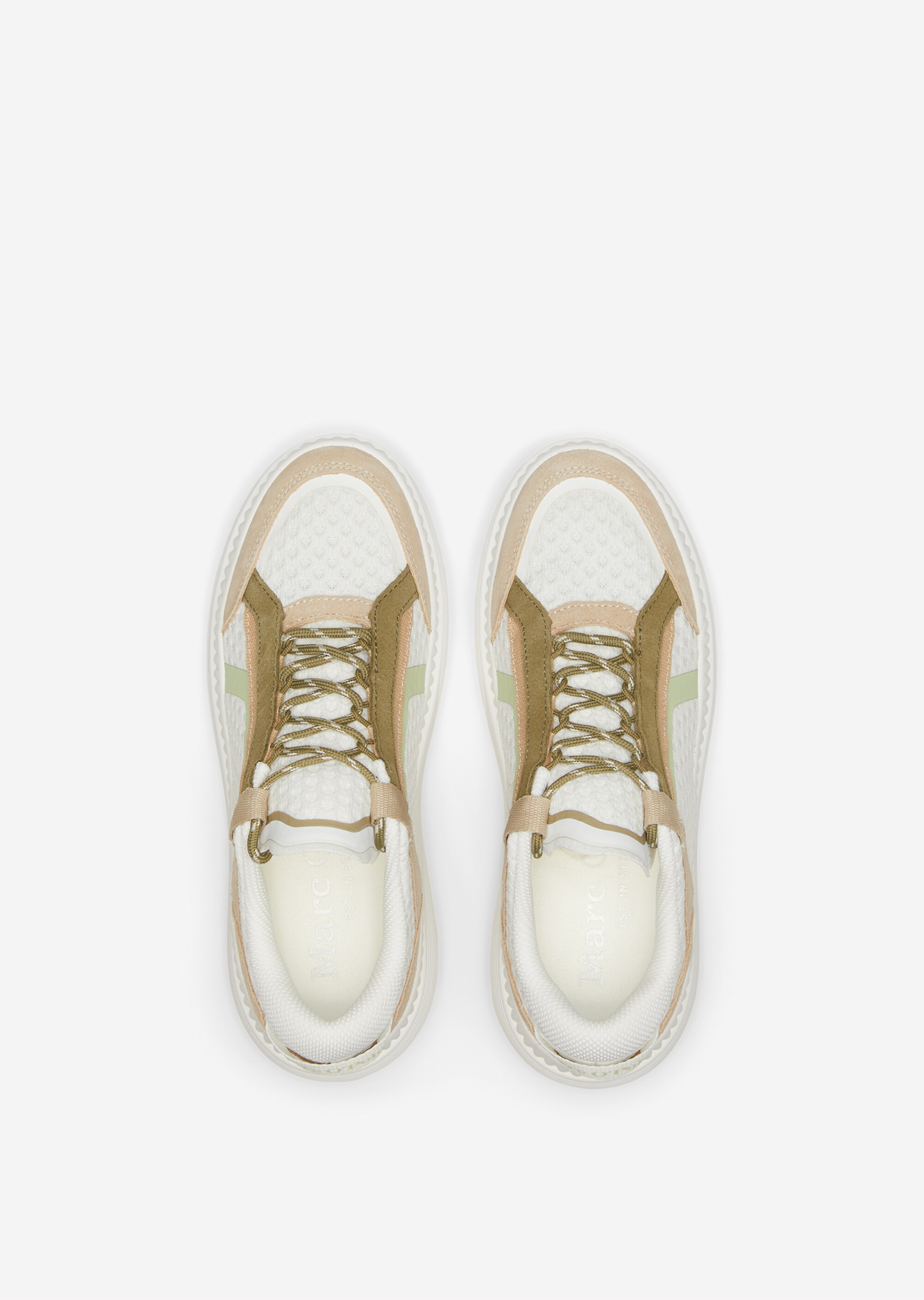 Sneaker aus Mesh und Veloursleder