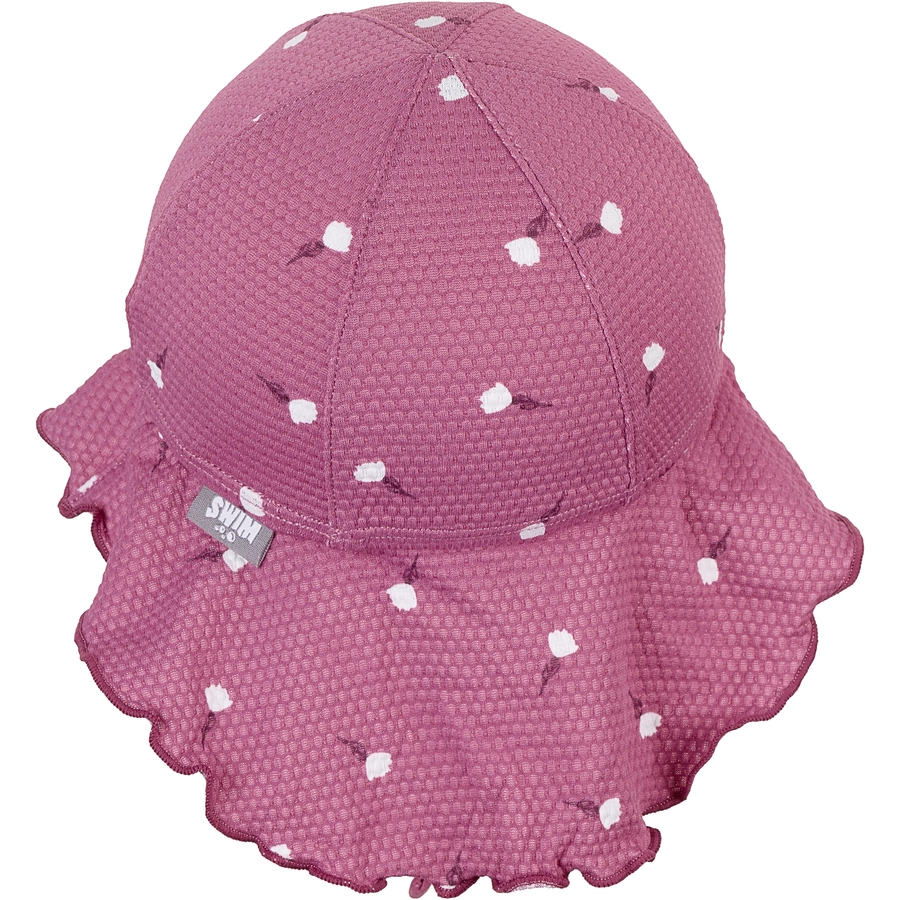 Sterntaler Schirmmütze mit Nackenschutz Blumen purpur