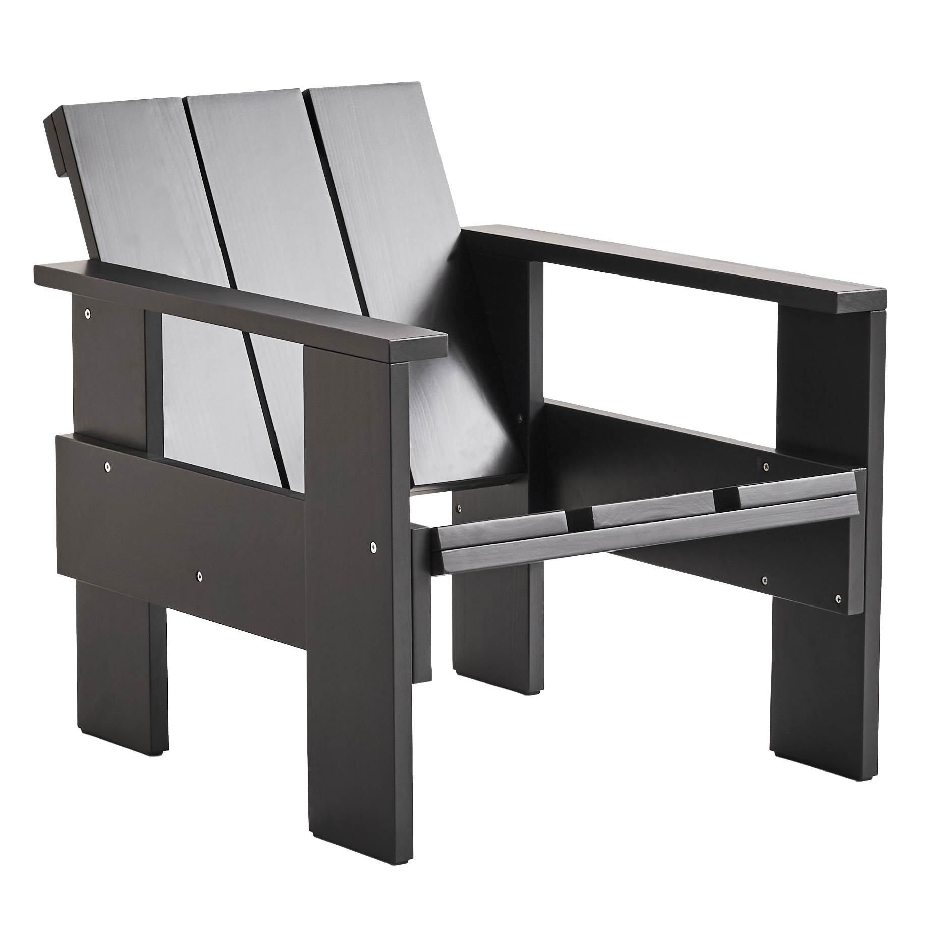 Loungestoel Crate Pinewood zwart