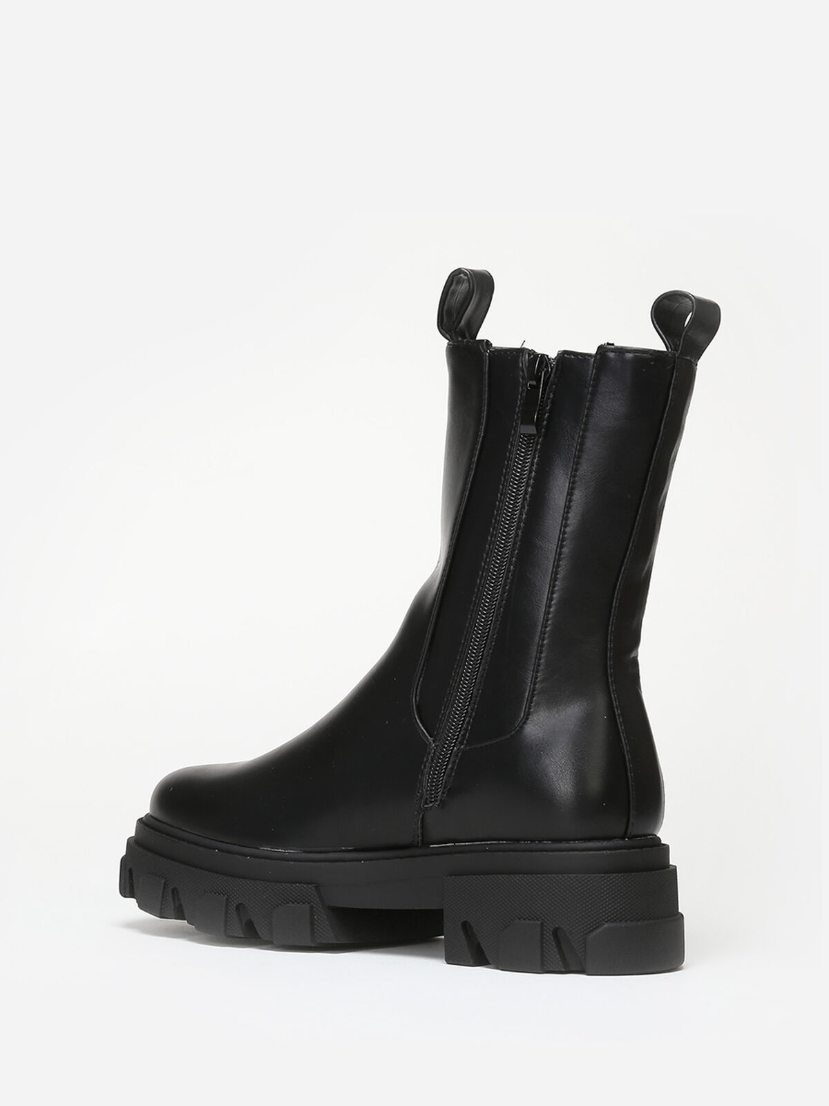 Bottines style chelsea à semelle crantée- Noir