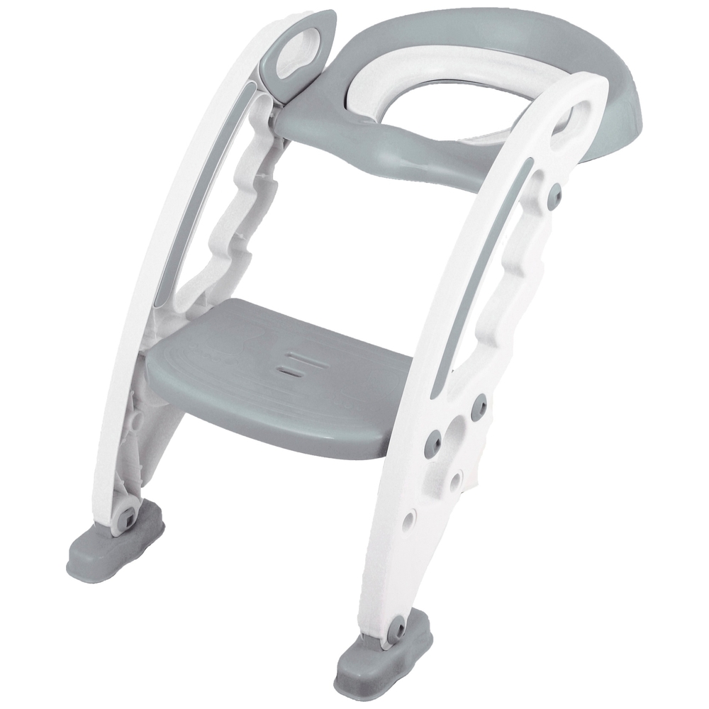 Babylo Toilettensitz mit Trittstufe, Grau & Weiß