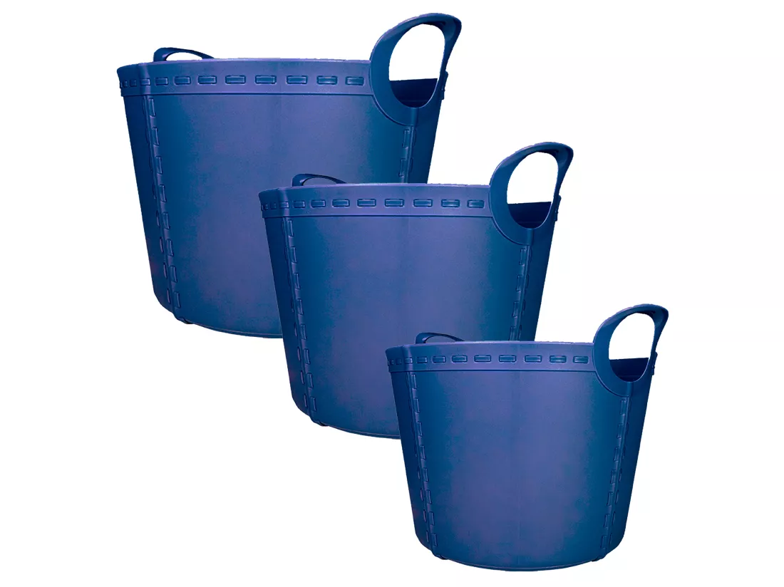 3x panier artisanal 40l+25l+15l violet clair