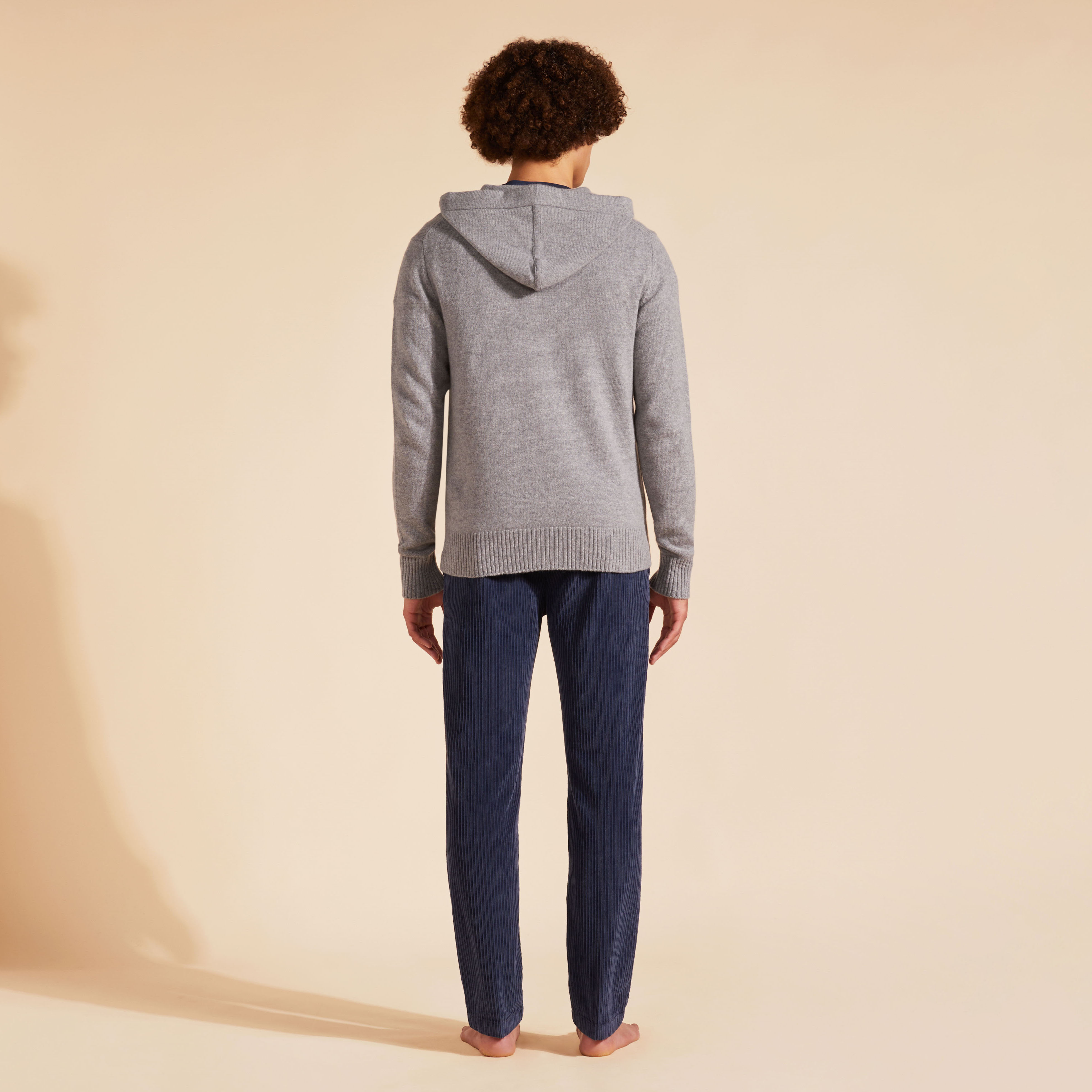 Cardigan en laine et cachemire homme à fermeture zippée
