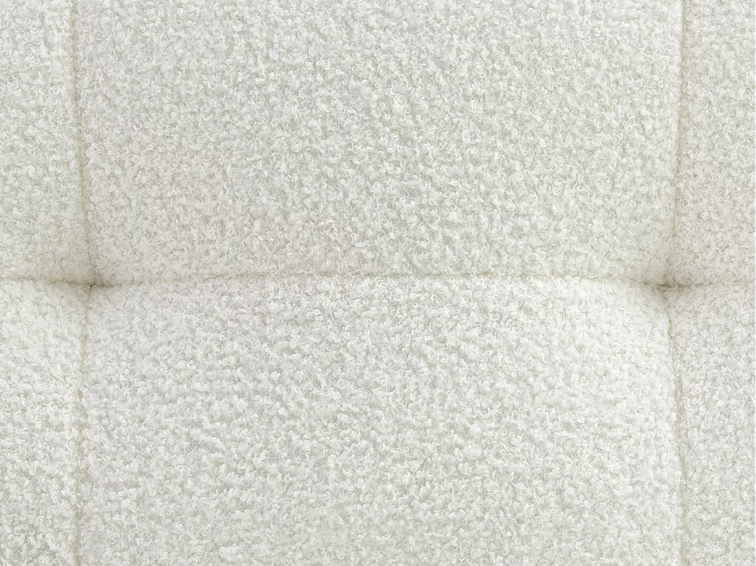 Canapé d'angle gauche en tissu bouclette blanc SOPELANA