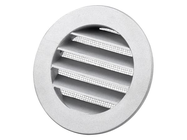 Duka DUSAV rist Ø100 mm - Aluminium, Alu, Med flange samt medfluenet