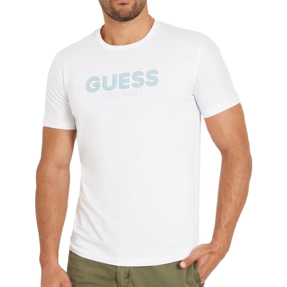 Guess T-shirt Blanc Homme Guess Classic Design