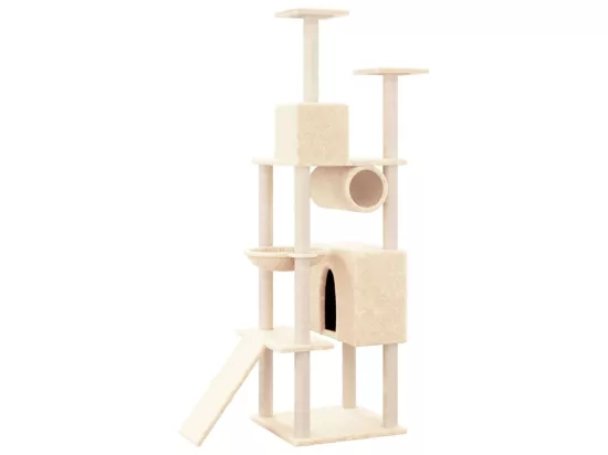Arbre à chat avec griffoirs en sisal Crème 168 cm