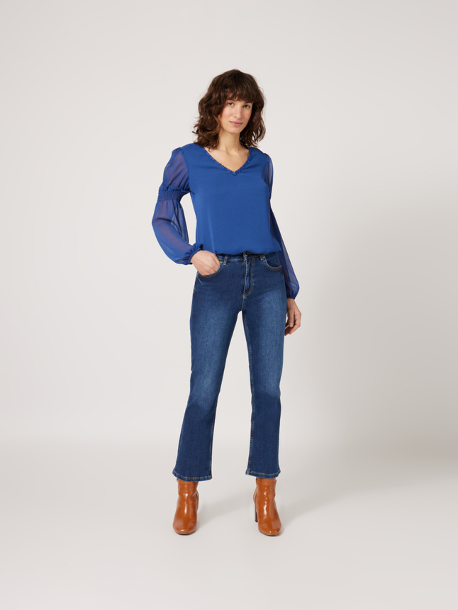 Top manches transparentes