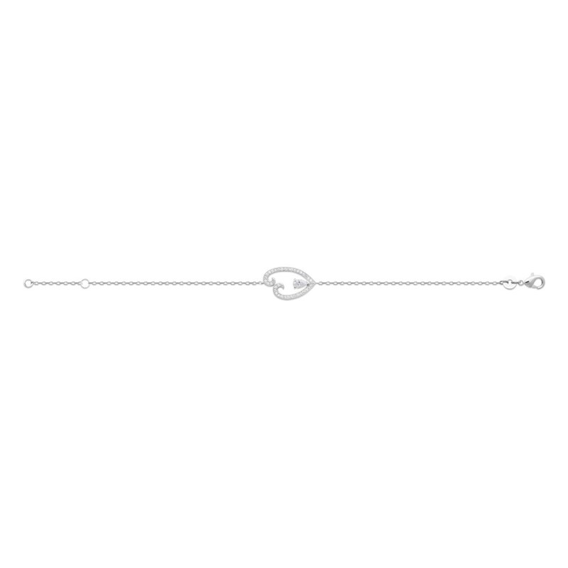Bracelet Femme - Argent 925 - Oxyde de zirconium - Longueur : 18 cm