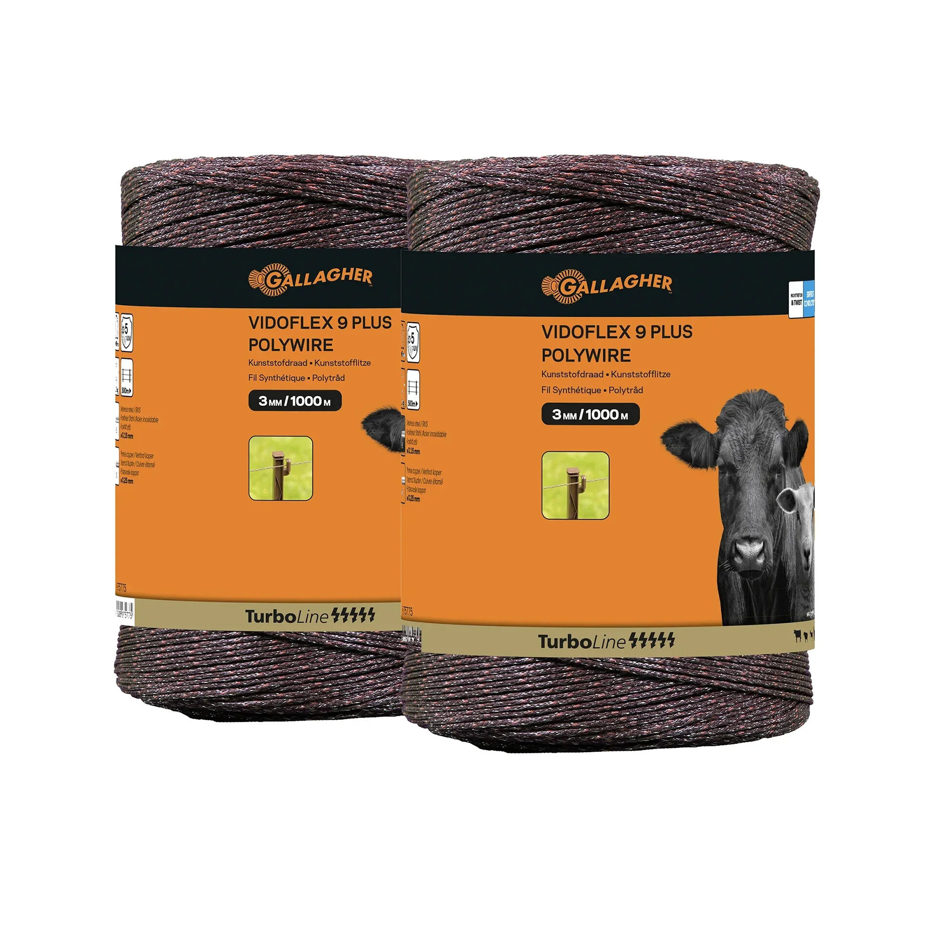 Gallagher Vidoflex 9 TurboLine Plus - Geleiders - 20 cm - 2 Stuks - Terra - 40 cm - 100000 cm