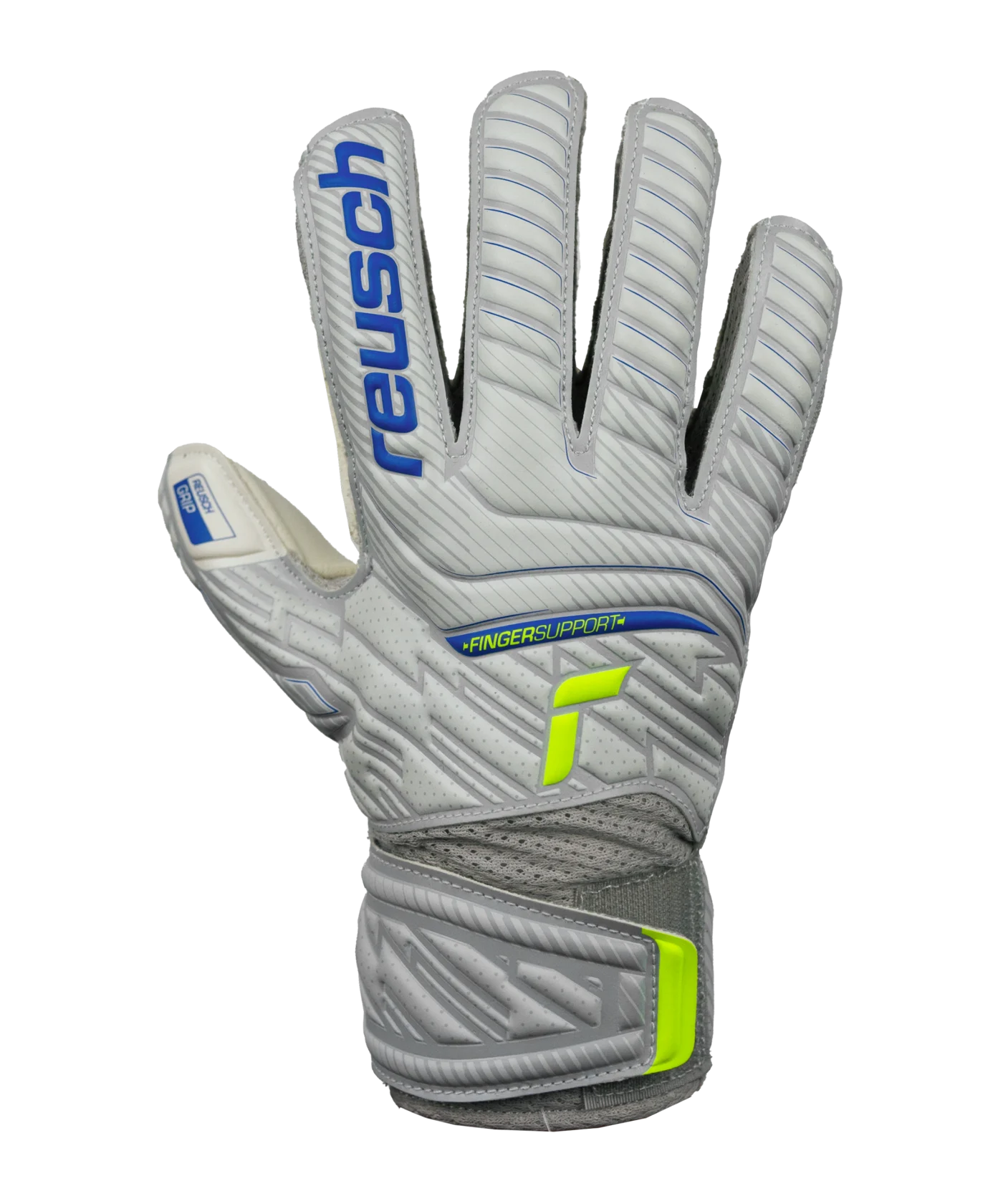 Reusch Attrakt Grip Finger Support TW-Handschuh Junior Grau Gelb F6016