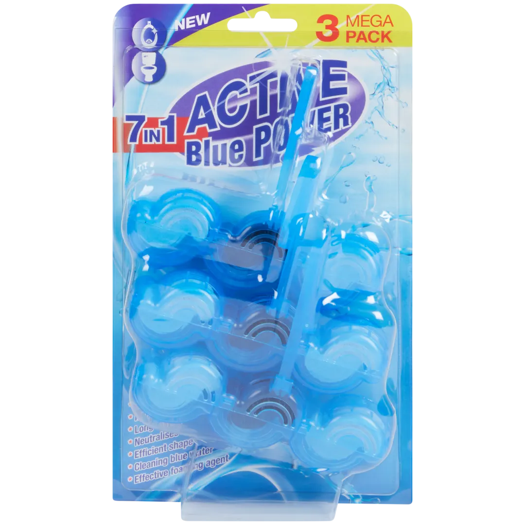 Active Turqoise Power toiletblokken 7-in-1 3 stuks