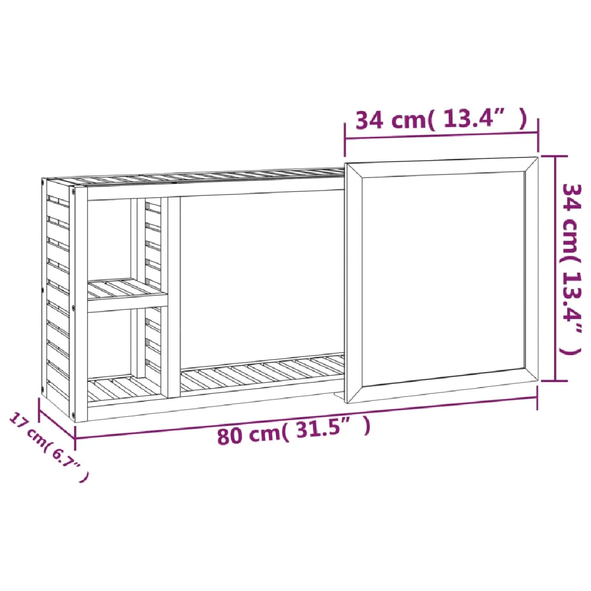 VidaXL Armoire à Miroir 80x34 cm