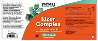 NOW IJzer Complex Tabletten 100ST