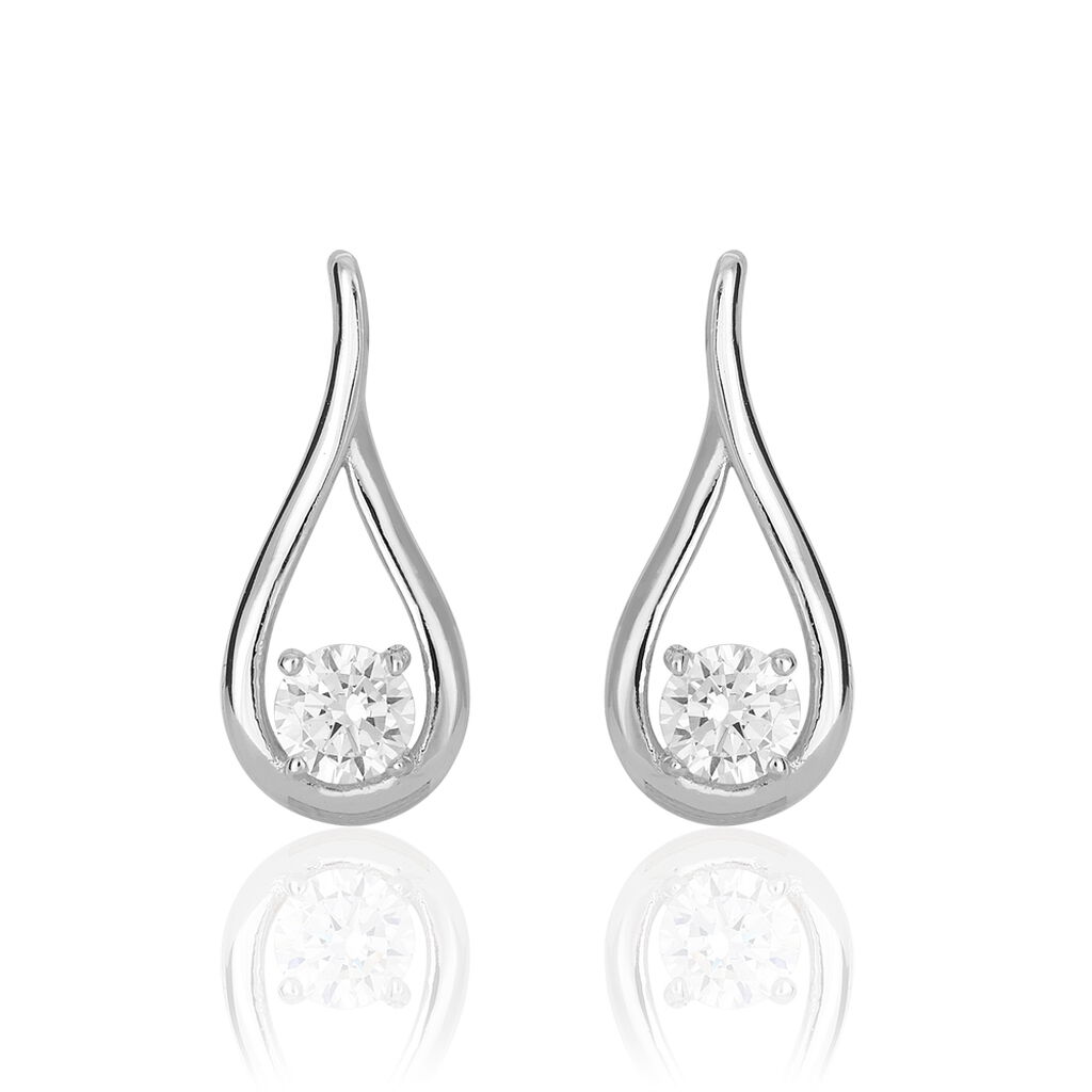Boucles D'oreilles Pendantes Paloma Argent Blanc Oxyde De Zirconium