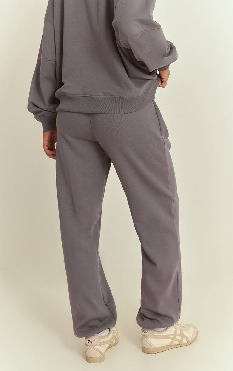 Charcoal Grey Pantalon De Jogging Côtelé Avec Poignets Resserrés