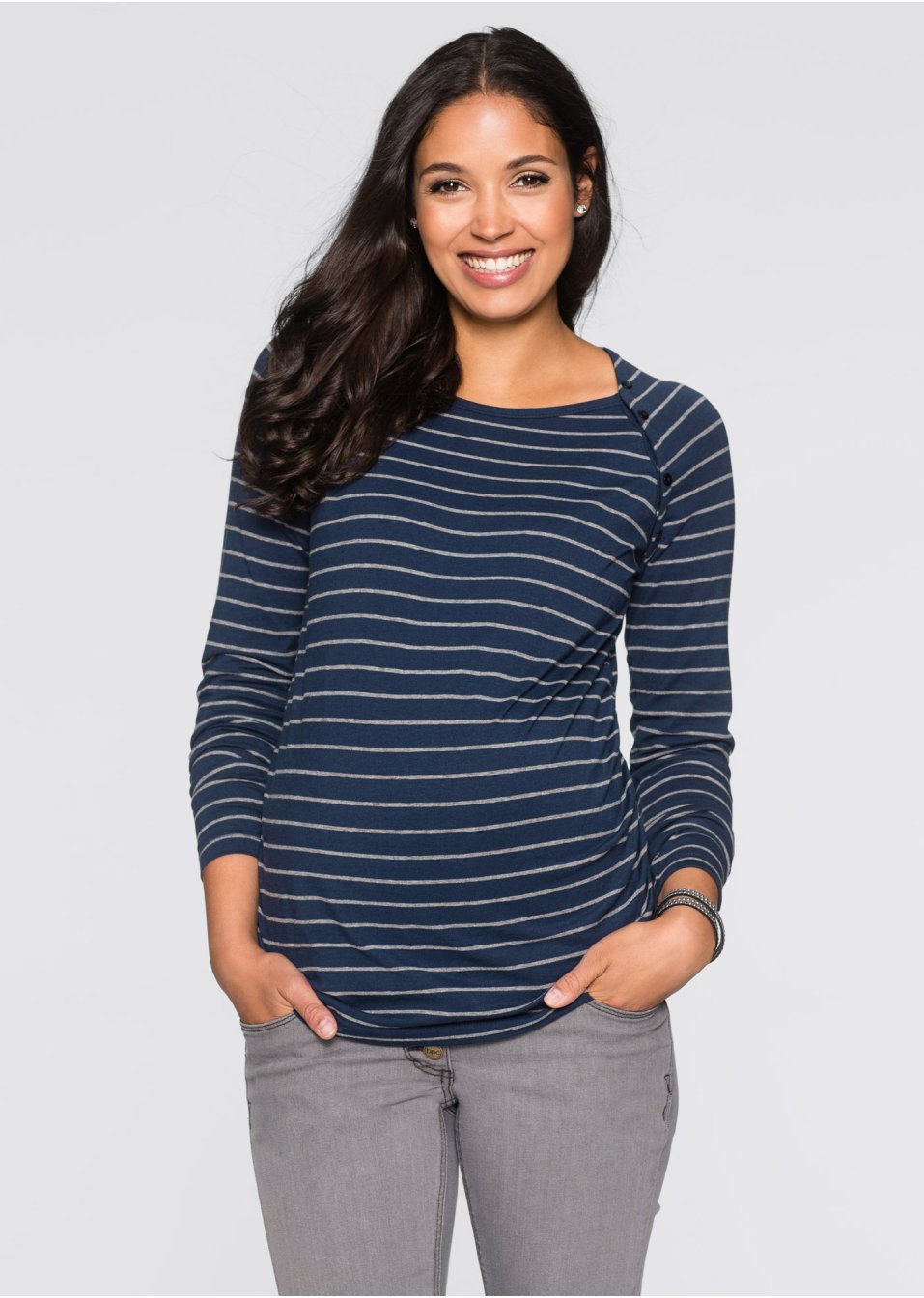T-shirt de grossesse / d'allaitement avec boutons-pression