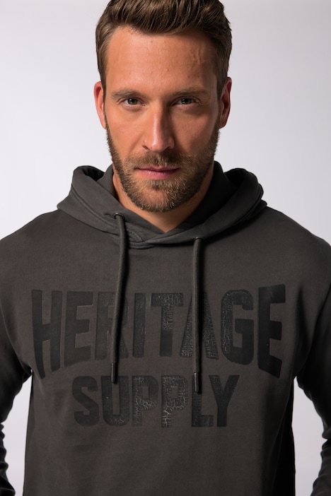 JP 1880 Hoodie, Crack-Brustprint, Vintage Look, Kapuze, bis 8 XL