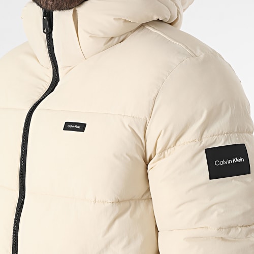 Doudoune Capuche Crinkle Nylon Puffer 0336 Beige
