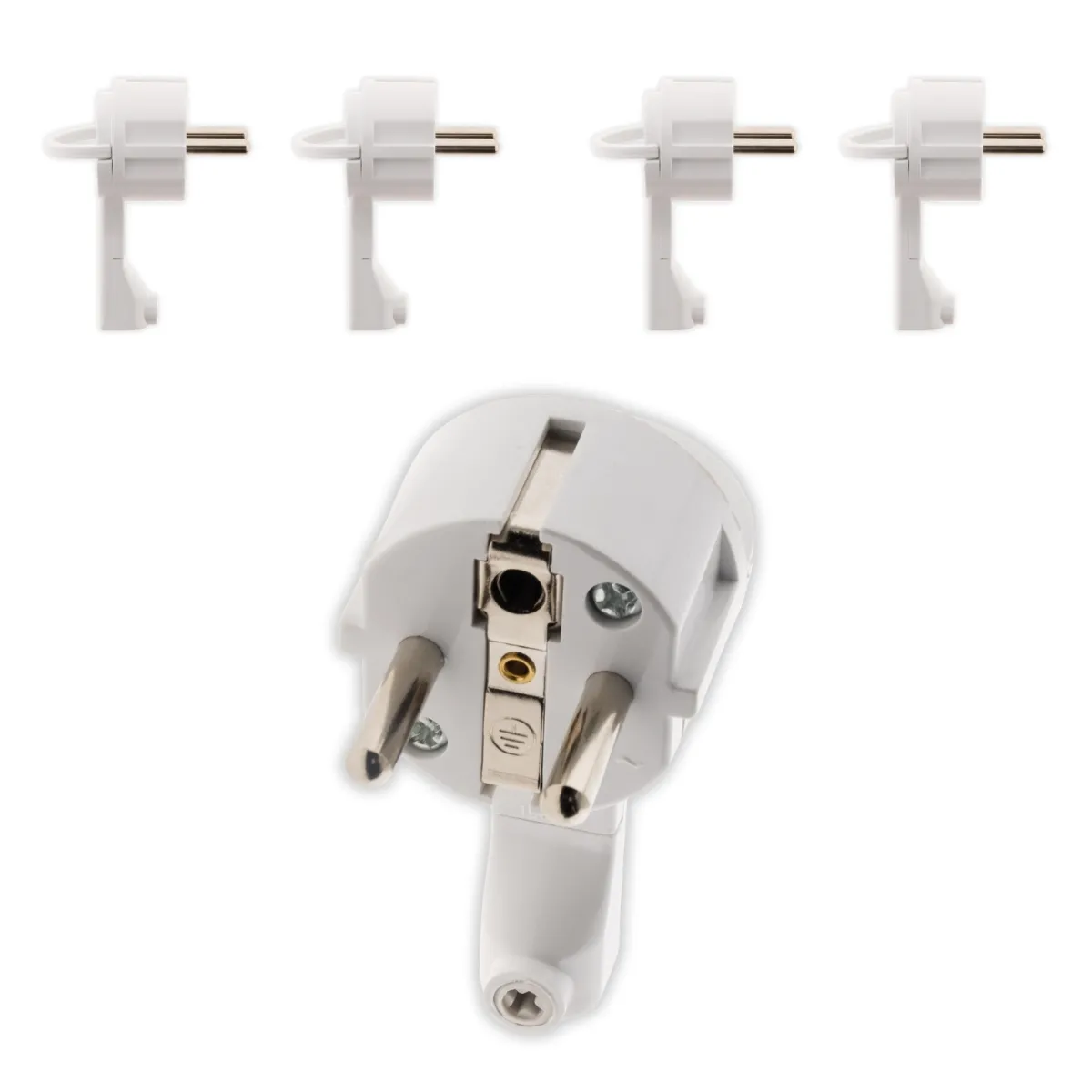 Zenitech Fiche mâle extraplate 2P+T 16A - Lot de 5 - Blanc