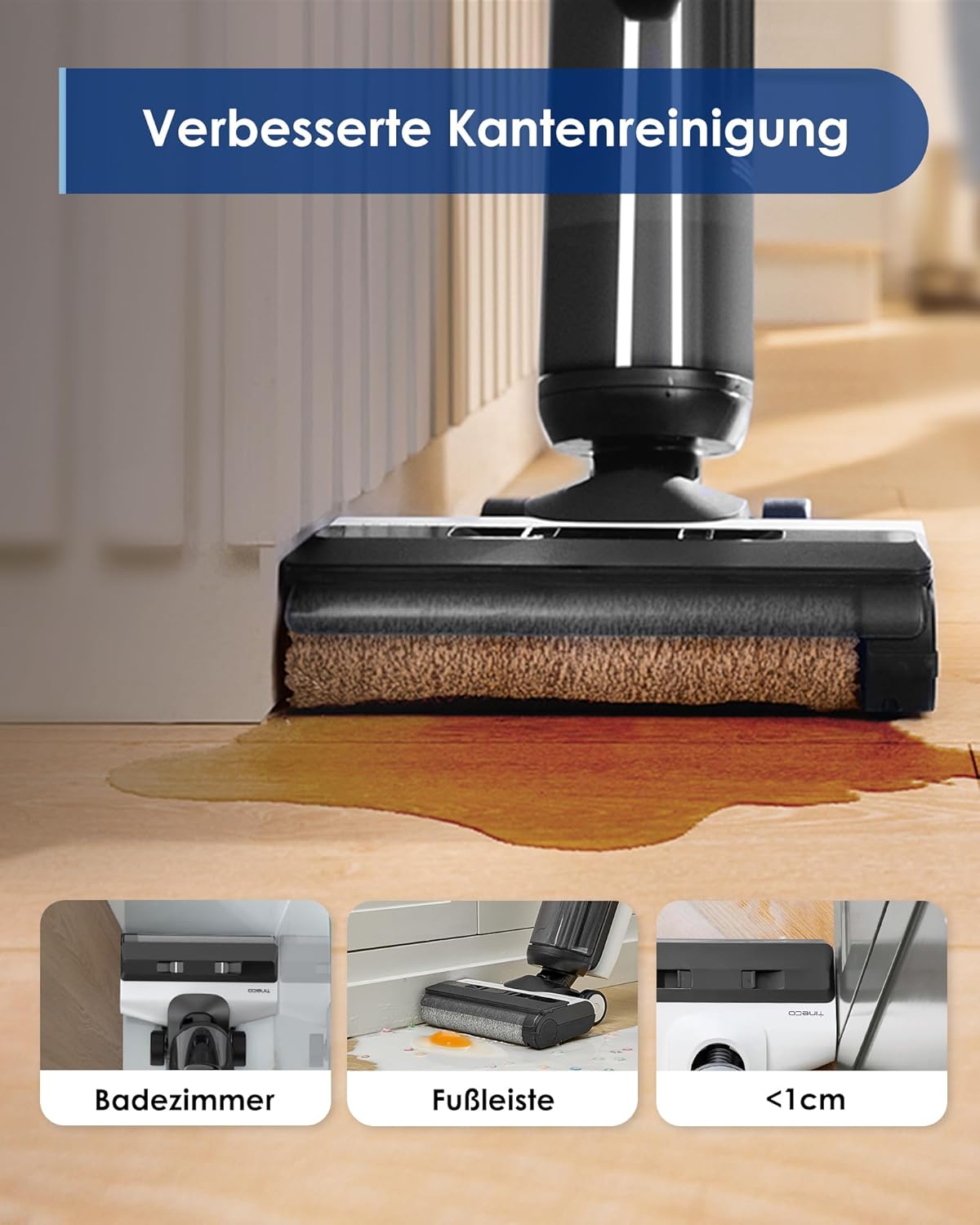 Tineco Floor One S5 Smart Nass-Trocken-Sauger mit iLoop Technologie, All-in-One-Nass Trockensauger Kabellos mit Dual-Tank-Design | Selbstreinigung LED-Display, Wi- Fi, App