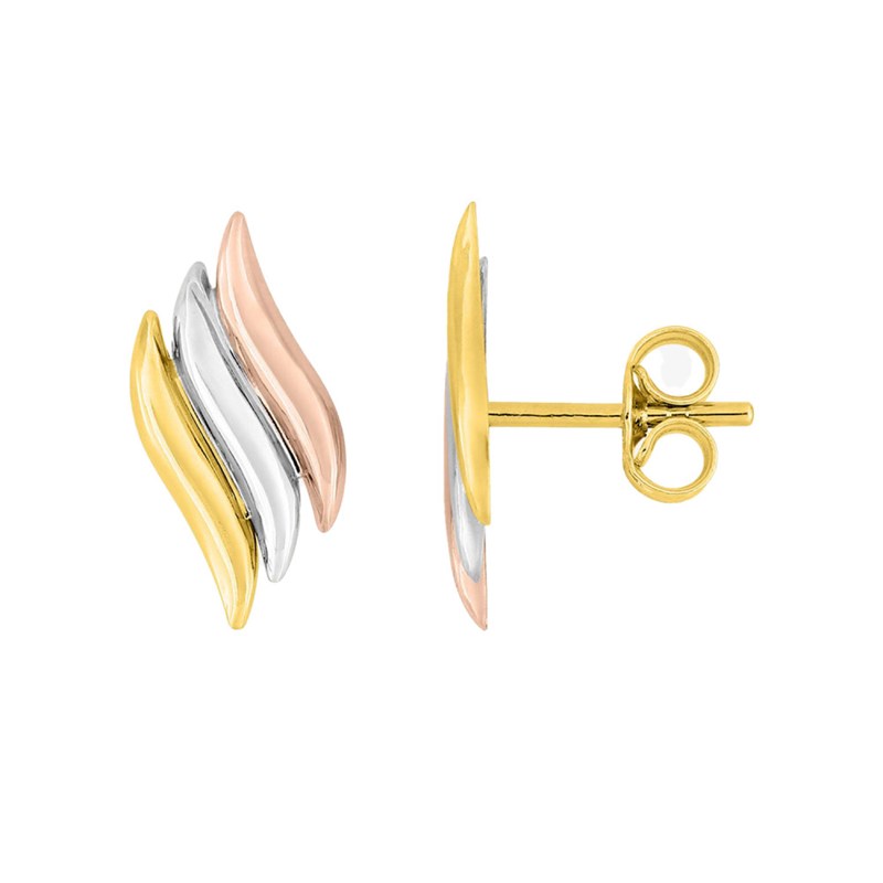 Boucles d'oreilles femme 3 ors - Or 18 Carats